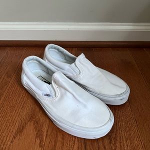 White slip on vans size 5